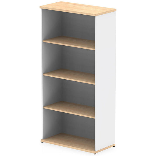 Impulse Two-Tone Tall Bookcase, 3 Shelves, 1600mm High, Maple and White Easy2Order : I005127
