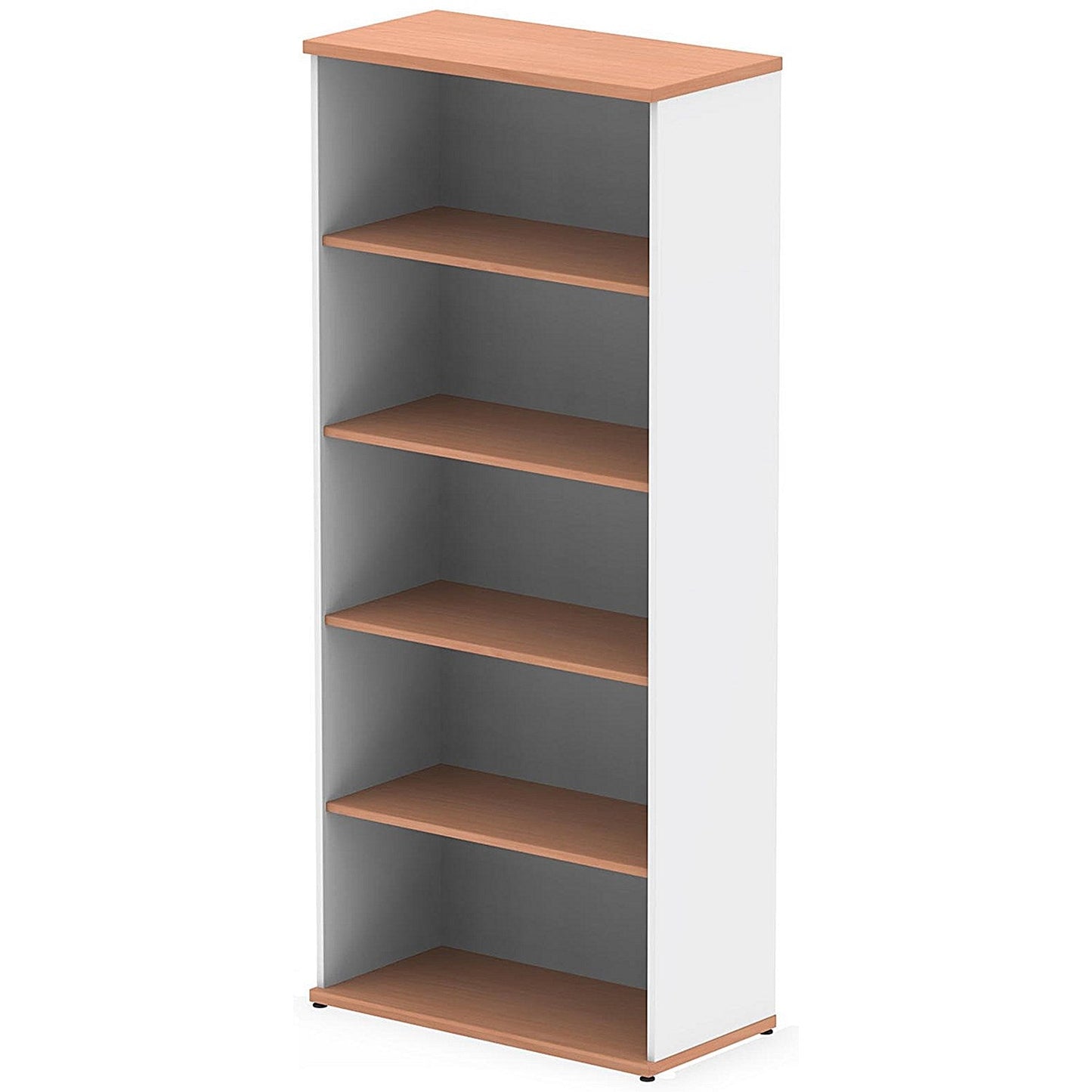 Impulse Two-Tone Extra Tall Bookcase, 4 Shelves, 2000mm High, Beech and White Easy2Order : I005130