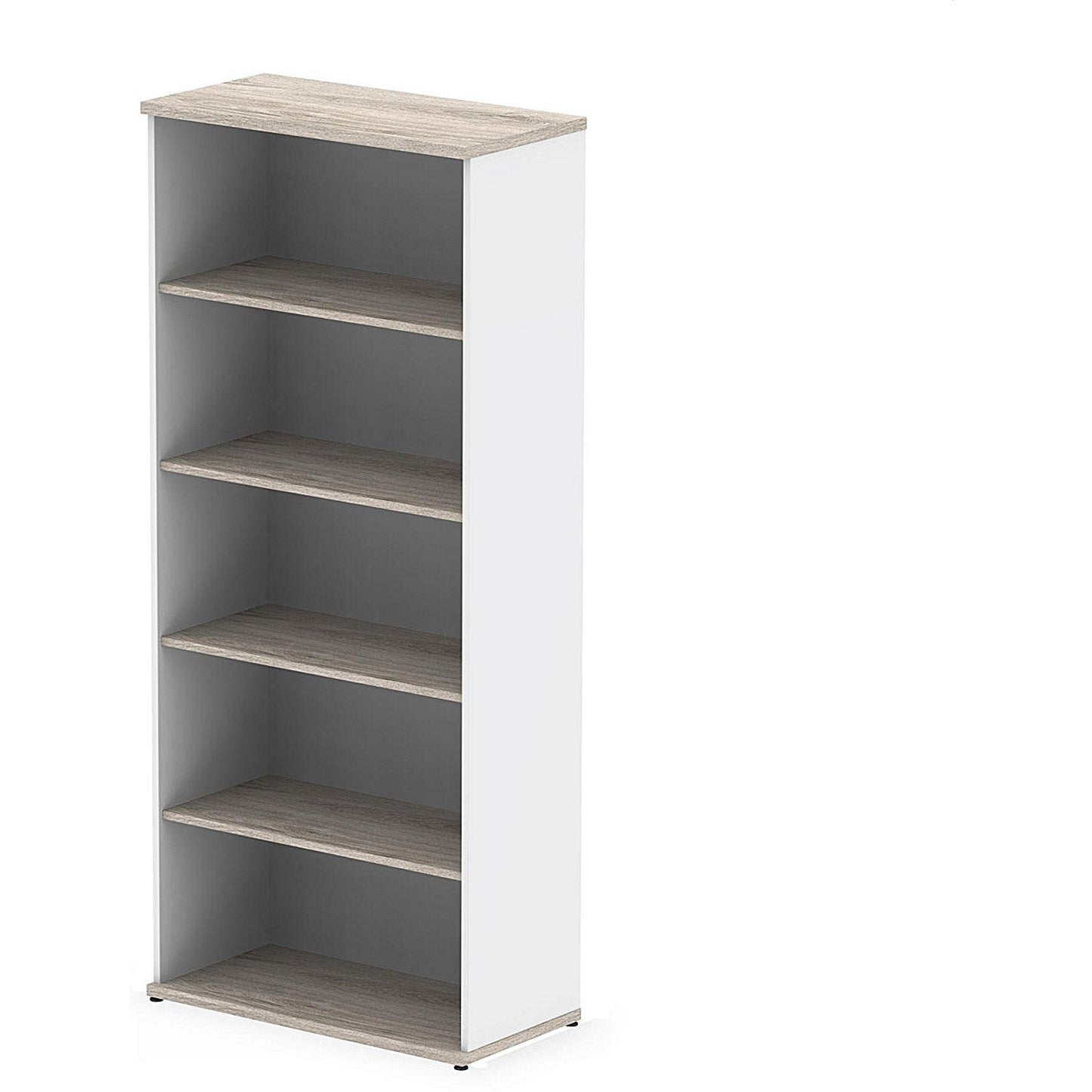 Impulse Two-Tone Extra Tall Bookcase, 4 Shelves, 2000mm High, Grey Oak and White Easy2Order : I005132