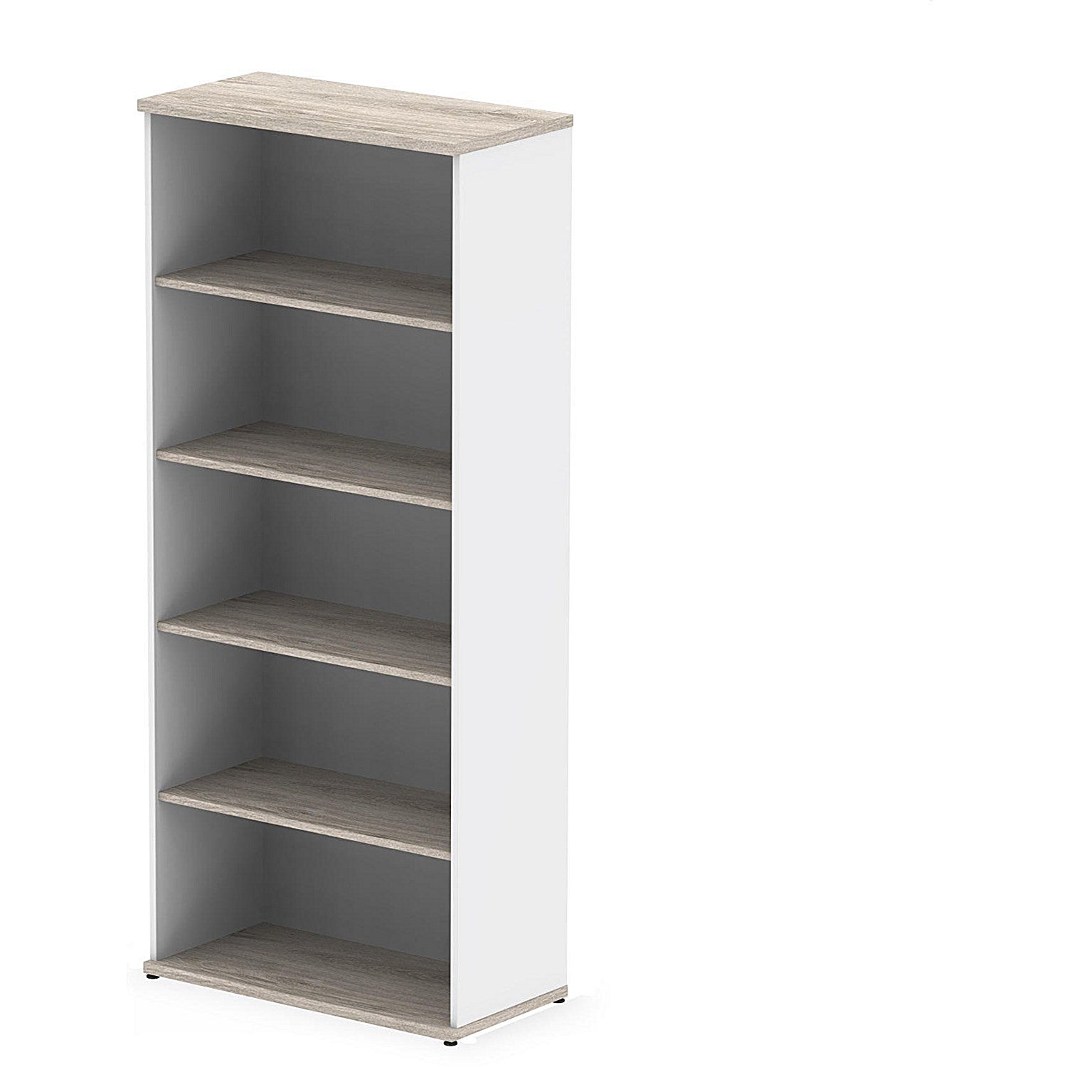 Impulse Two-Tone Extra Tall Bookcase, 4 Shelves, 2000mm High, Grey Oak and White Easy2Order : I005132