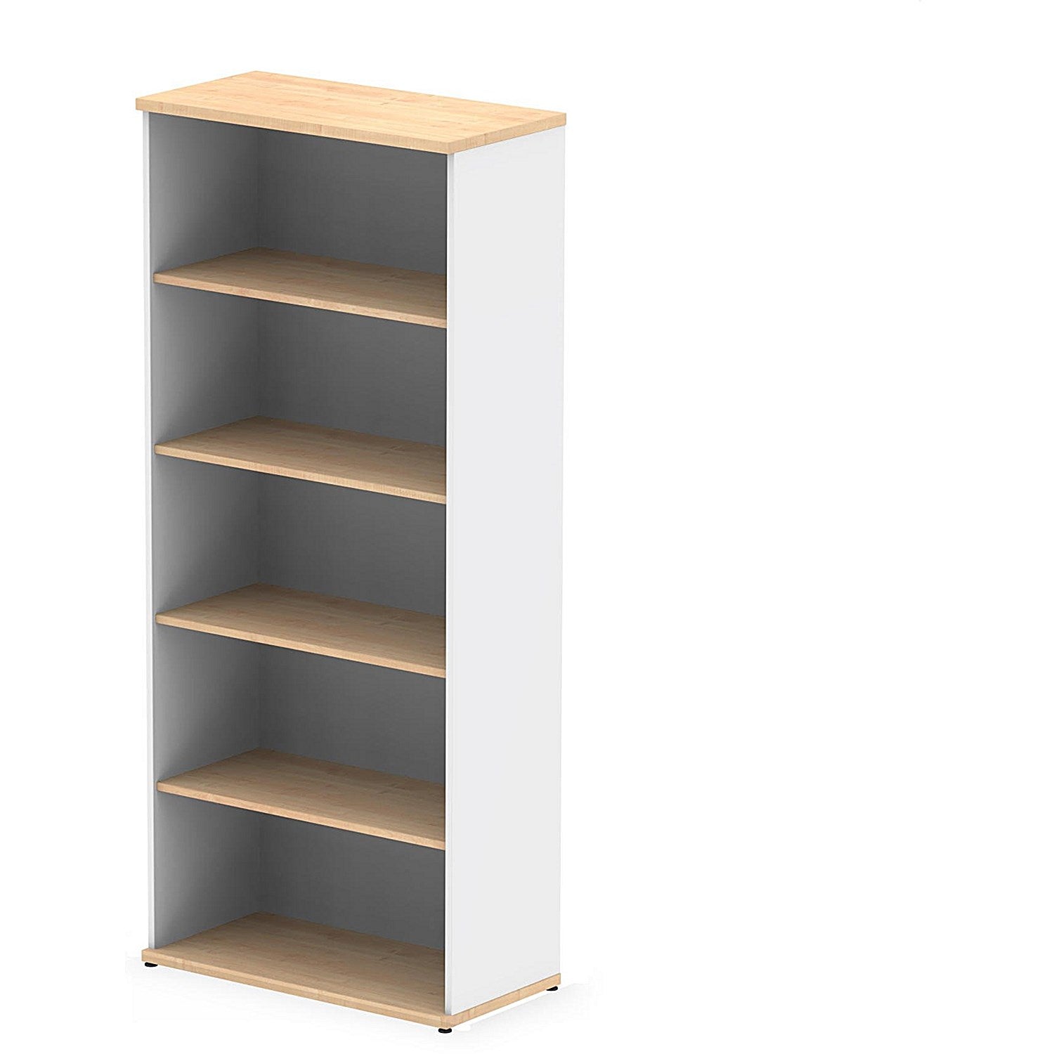 Impulse Two-Tone Extra Tall Bookcase, 4 Shelves, 2000mm High, Maple and White Easy2Order : I005133