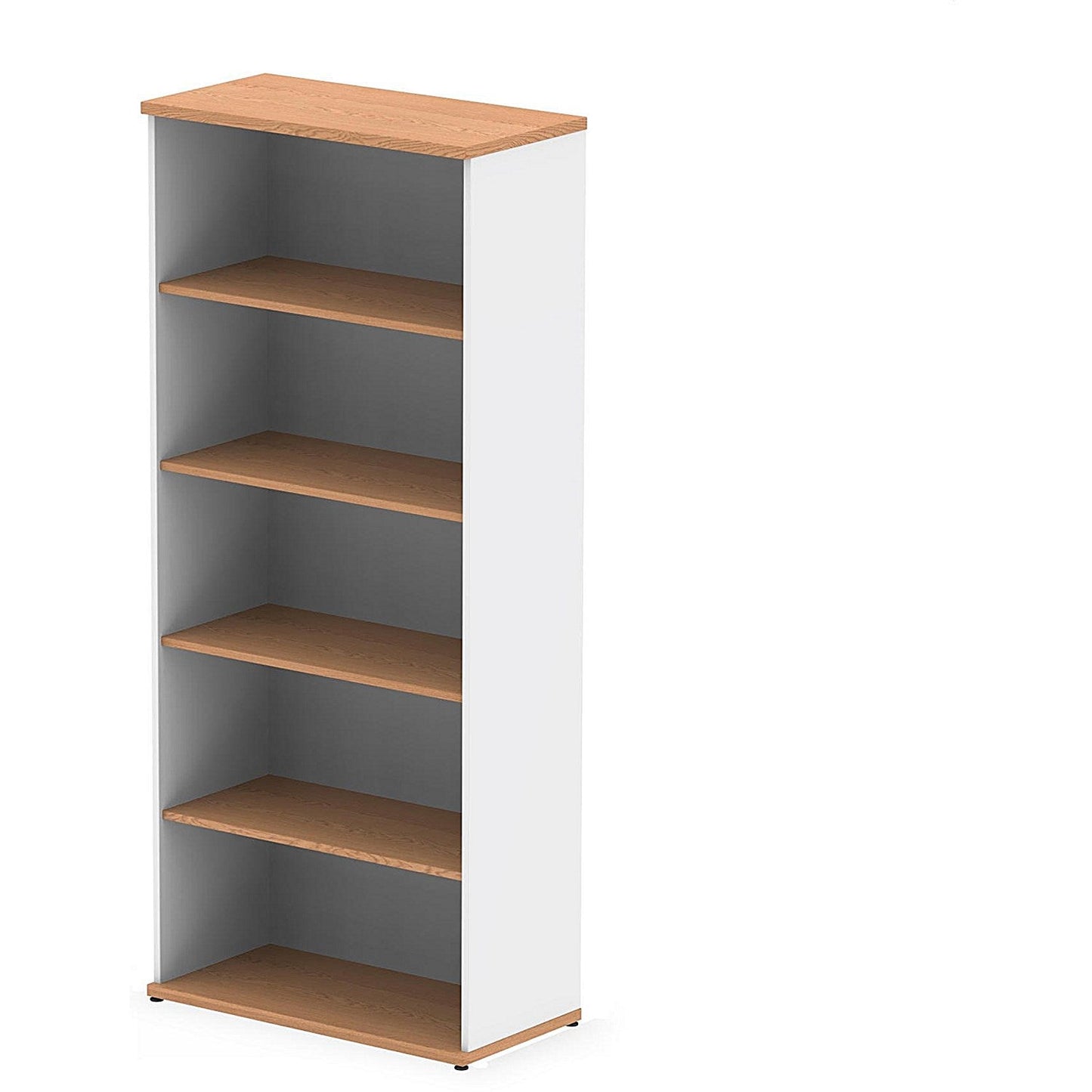 Impulse Two-Tone Extra Tall Bookcase, 4 Shelves, 2000mm High, Oak and White Easy2Order : I005134