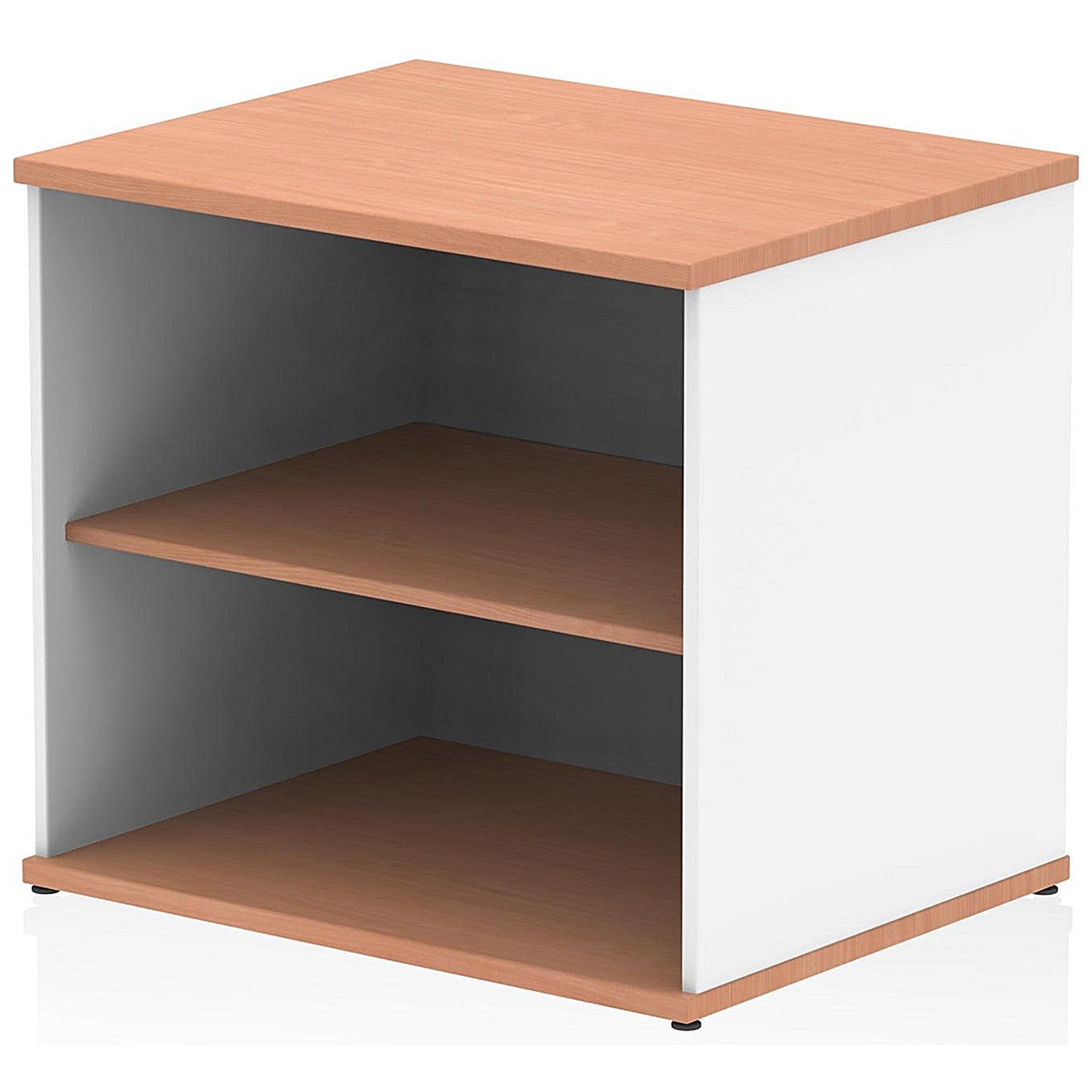 Impulse Two-Tone Desk High Bookcase, 1 Shelf, Beech and White Easy2Order : I005801