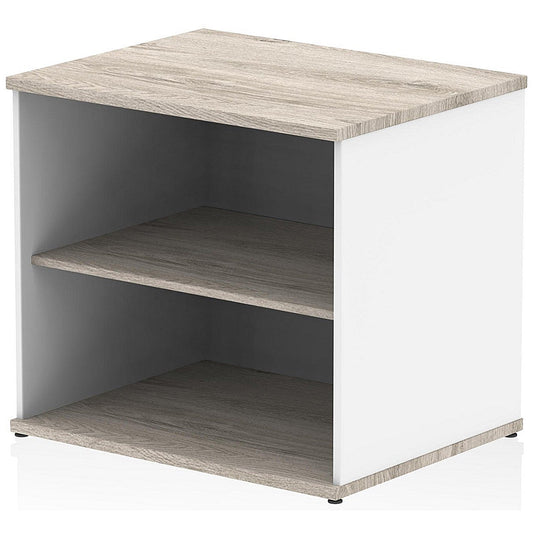 Impulse Two-Tone Desk High Bookcase, 1 Shelf, Grey Oak and White Easy2Order : I005803
