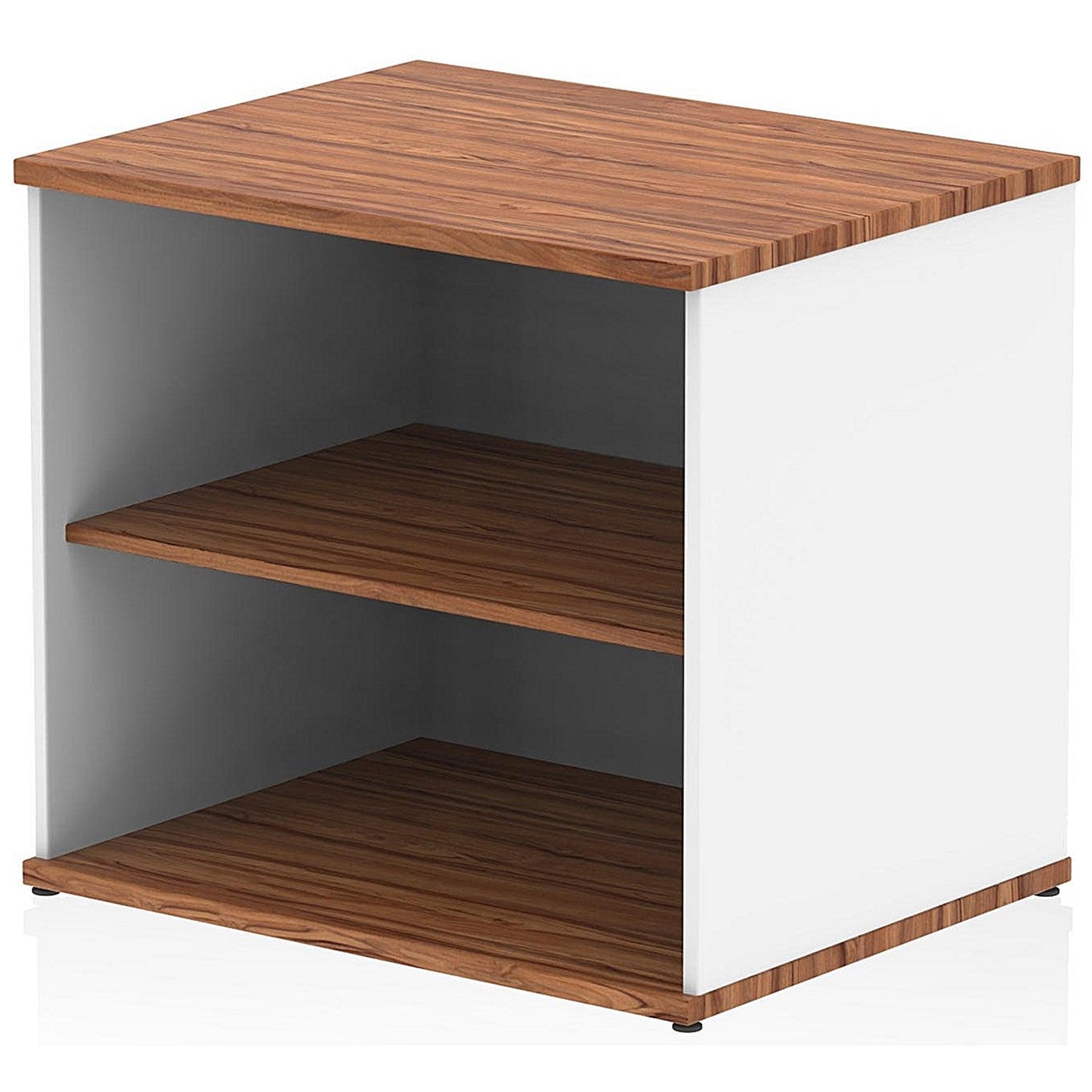 Impulse Two-Tone Desk High Bookcase, 1 Shelf, Walnut and White Easy2Order : I005806
