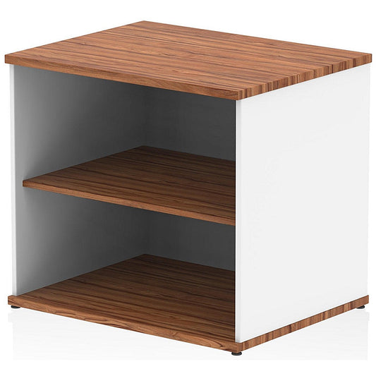 Impulse Two-Tone Desk High Bookcase, 1 Shelf, Walnut and White Easy2Order : I005806