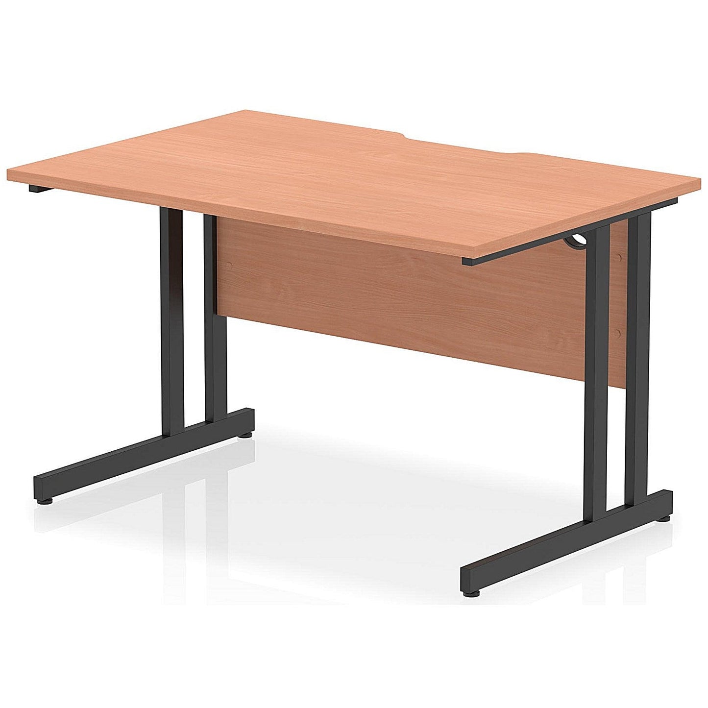 Impulse 1200mm Scalloped Edge Rectangular Desk, Black Cantilever Legs, Beech Easy2Order : I005855