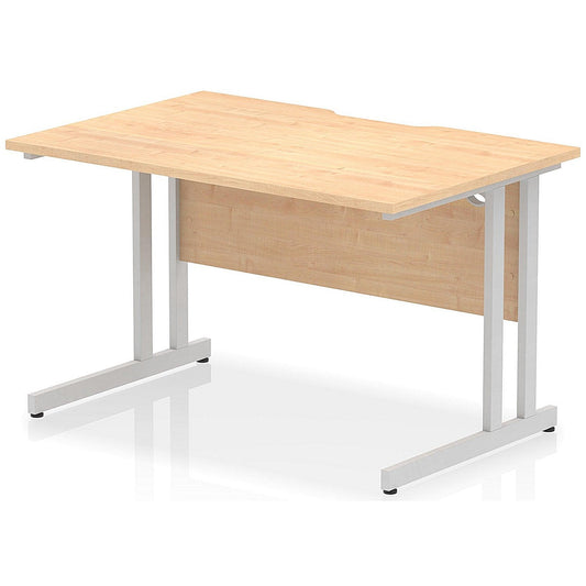 Impulse 1200mm Scalloped Edge Rectangular Desk, Silver Cantilever Legs, Maple Easy2Order : I005862