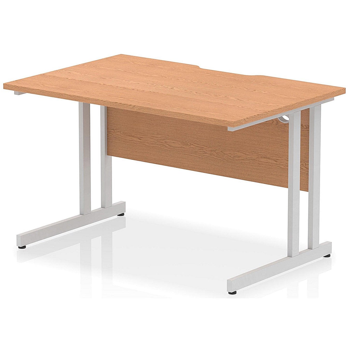 Impulse 1200mm Scalloped Edge Rectangular Desk, Silver Cantilever Legs, Oak Easy2Order : I005865