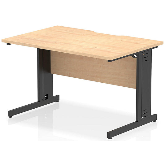 Impulse 1200mm Scalloped Edge Rectangular Desk, Black Cable Managed Legs, Maple Easy2Order : I005915