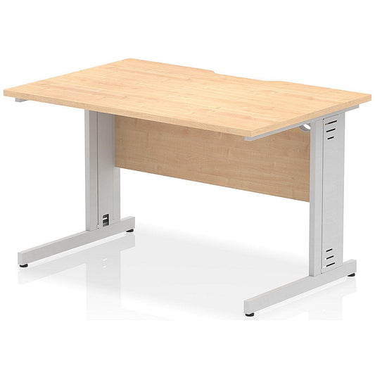 Impulse 1200mm Scalloped Edge Rectangular Desk, Silver Cable Managed Legs, Maple Easy2Order : I005916