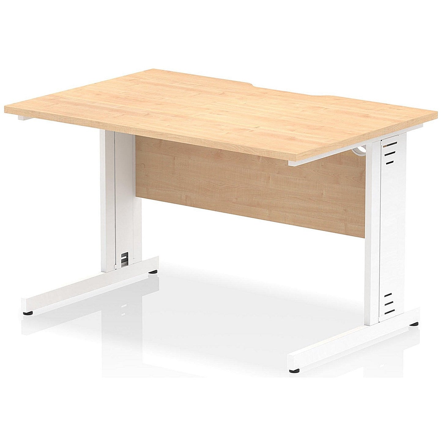 Impulse 1200mm Scalloped Edge Rectangular Desk, White Cable Managed Legs, Maple Easy2Order : I005917