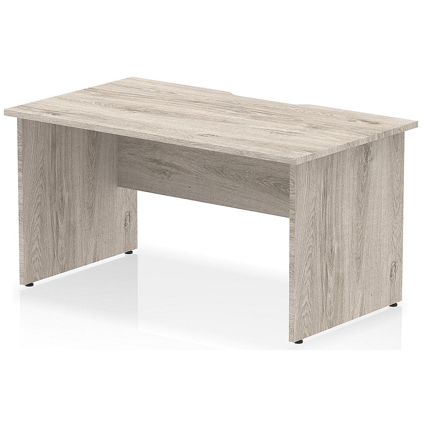 Impulse 1400mm Scalloped Edge Rectangular Desk, Panel End Legs, Grey Oak Easy2Order : I005970