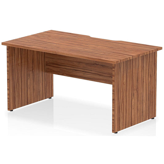 Impulse 1400mm Scalloped Edge Rectangular Desk, Panel End Legs, Walnut Easy2Order : I005973