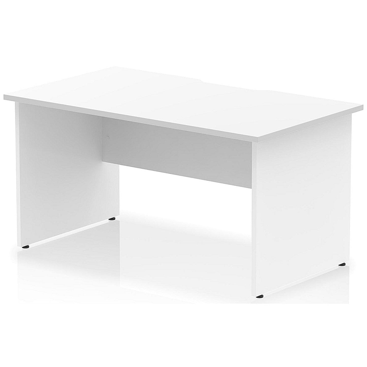 Impulse 1400mm Scalloped Edge Rectangular Desk, Panel End Legs, White Easy2Order : I005974