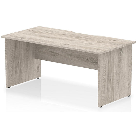 Impulse 1600mm Scalloped Edge Rectangular Desk, Panel End Legs, Grey Oak Easy2Order : I005976
