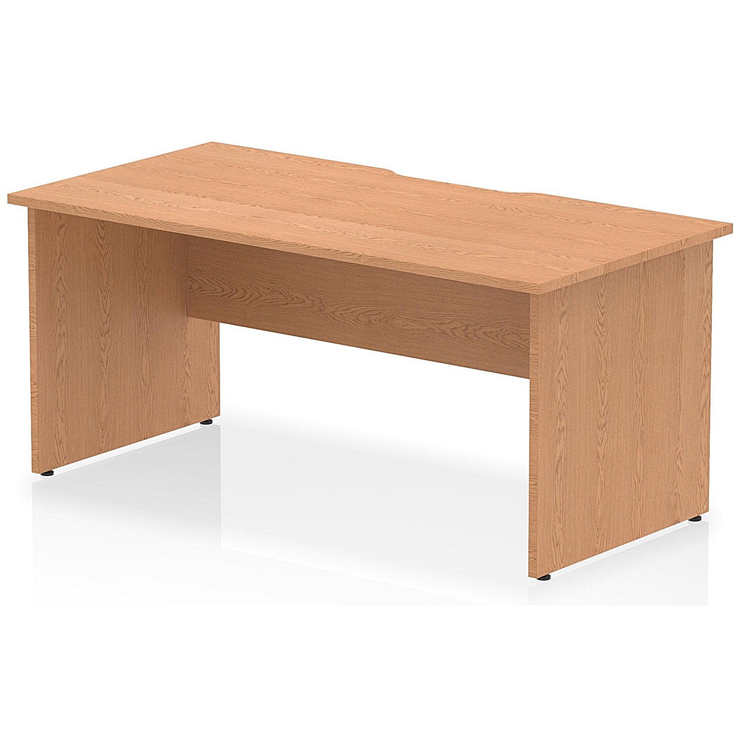 Impulse 1600mm Scalloped Edge Rectangular Desk, Panel End Legs, Oak Easy2Order : I005978