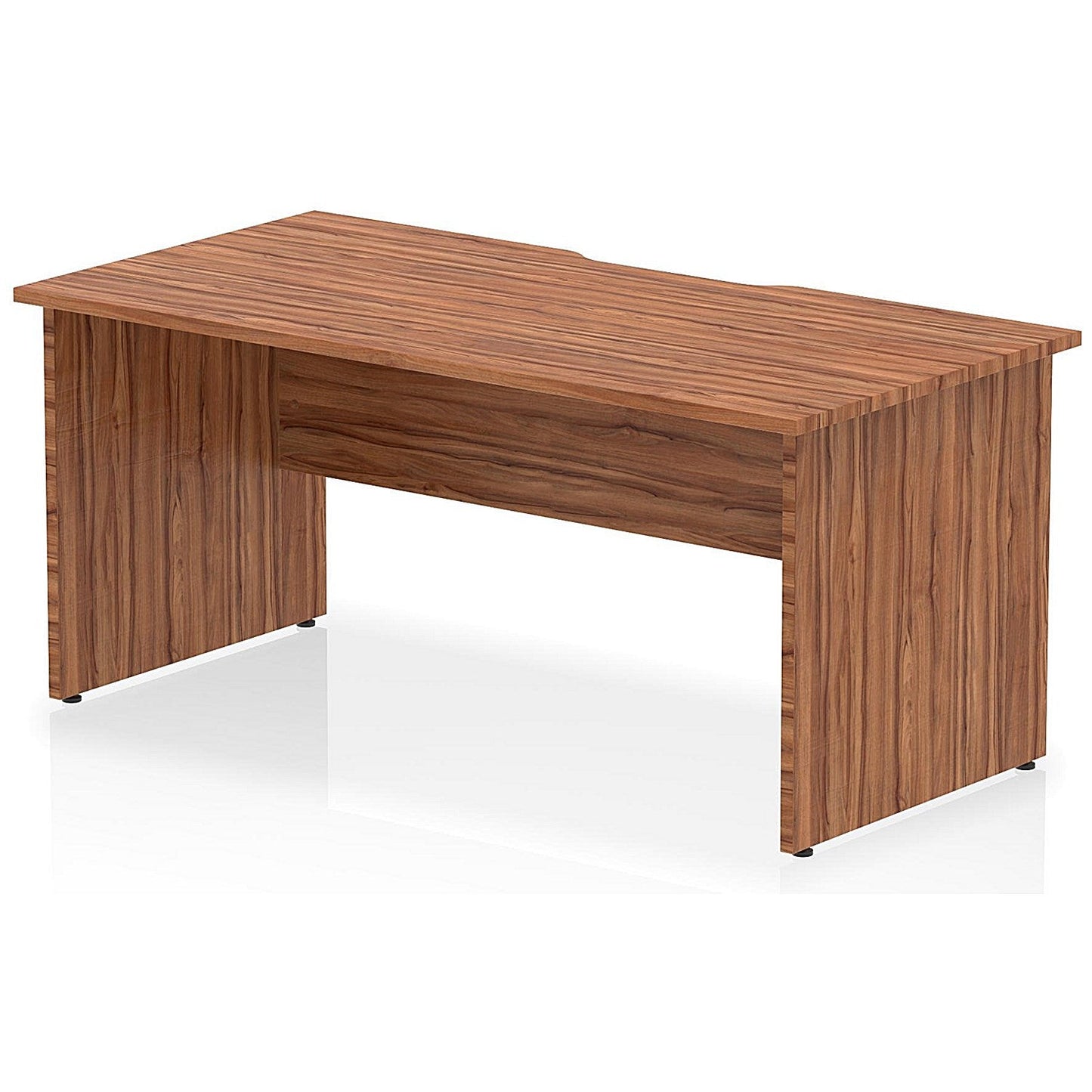 Impulse 1600mm Scalloped Edge Rectangular Desk, Panel End Legs, Walnut Easy2Order : I005979