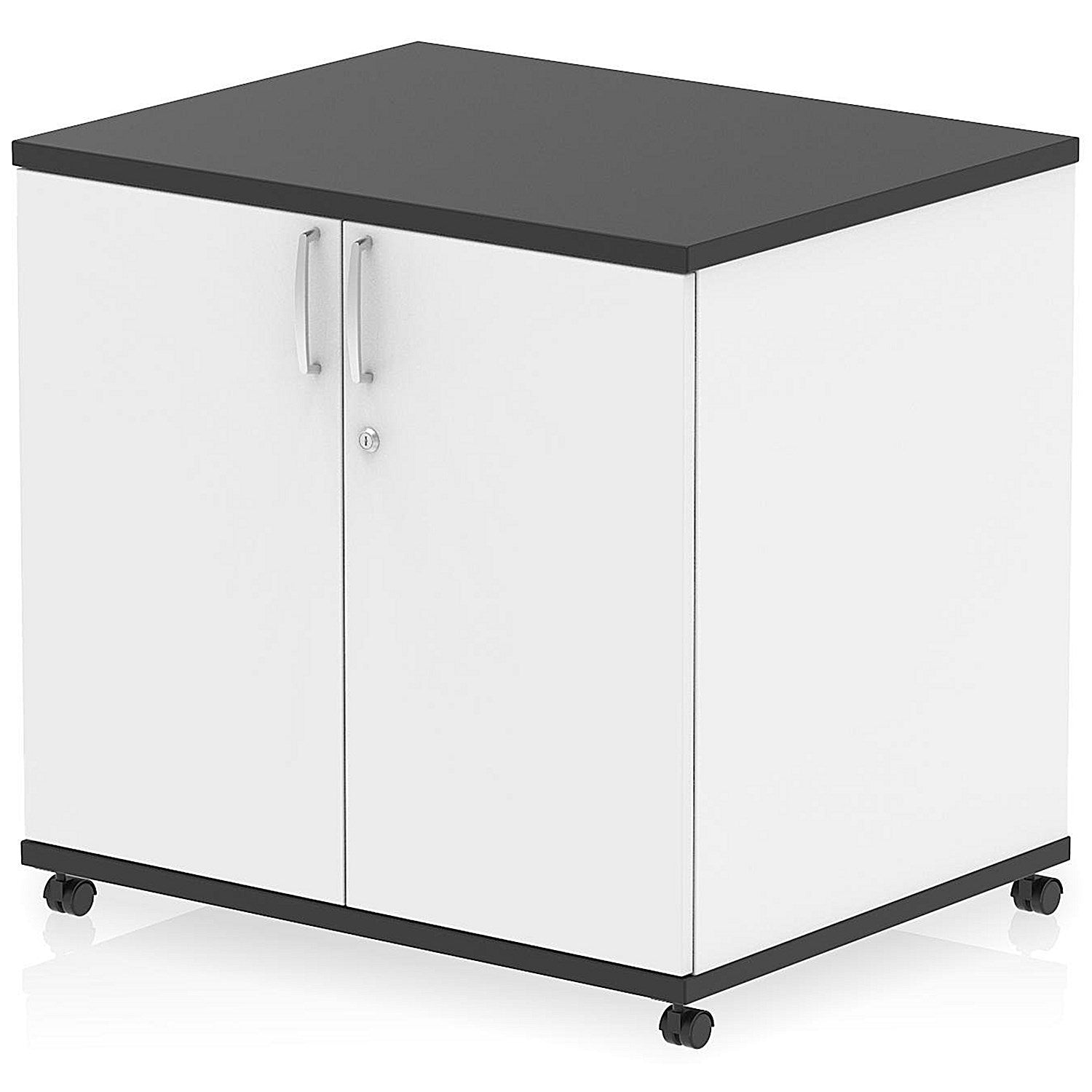 Impulse Two-Tone 600mm Deep Desk High Mobile Cupboard, Black and White Easy2Order : I006536