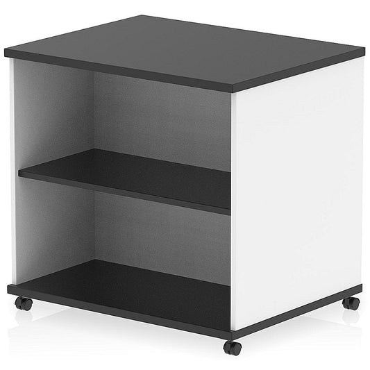 Impulse Two-Tone 600mm Deep Desk High Mobile Bookcase, Black and White Easy2Order : I006549