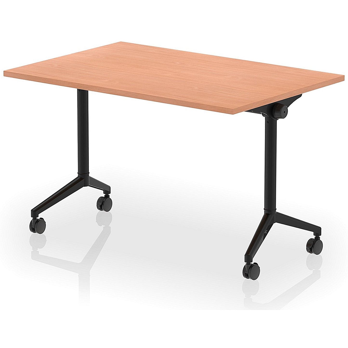 Impulse Plus Flip Rectangular Table, 1200mm Wide, Black Foot, Beech Easy2Order : I006554