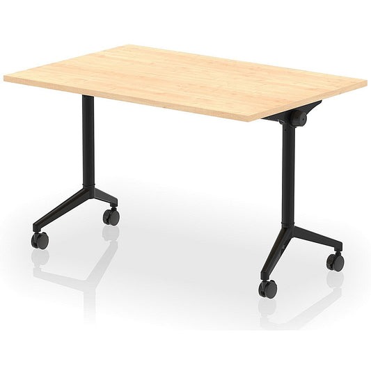 Impulse Plus Flip Rectangular Table, 1200mm Wide, Black Foot, Maple Easy2Order : I006556