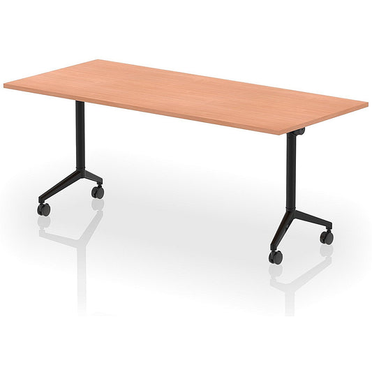 Impulse Plus Flip Rectangular Table, 1800mm Wide, Black Foot, Beech Easy2Order : I006590