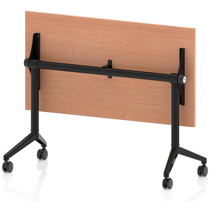 Impulse Plus Slim Flip Rectangular Table, 1200mm Wide, Black Foot, Beech Easy2Order : I006614