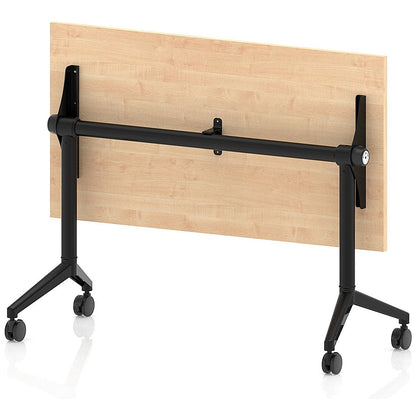Impulse Plus Slim Flip Rectangular Table, 1200mm Wide, Black Foot, Maple Easy2Order : I006616