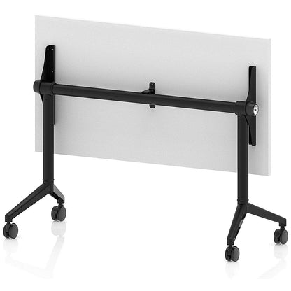 Impulse Plus Slim Flip Rectangular Table, 1200mm Wide, Black Foot, White Easy2Order : I006619