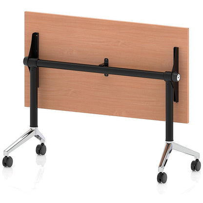 Impulse Plus Slim Flip Rectangular Table, 1200mm Wide, Chrome Foot, Beech Easy2Order : I006620
