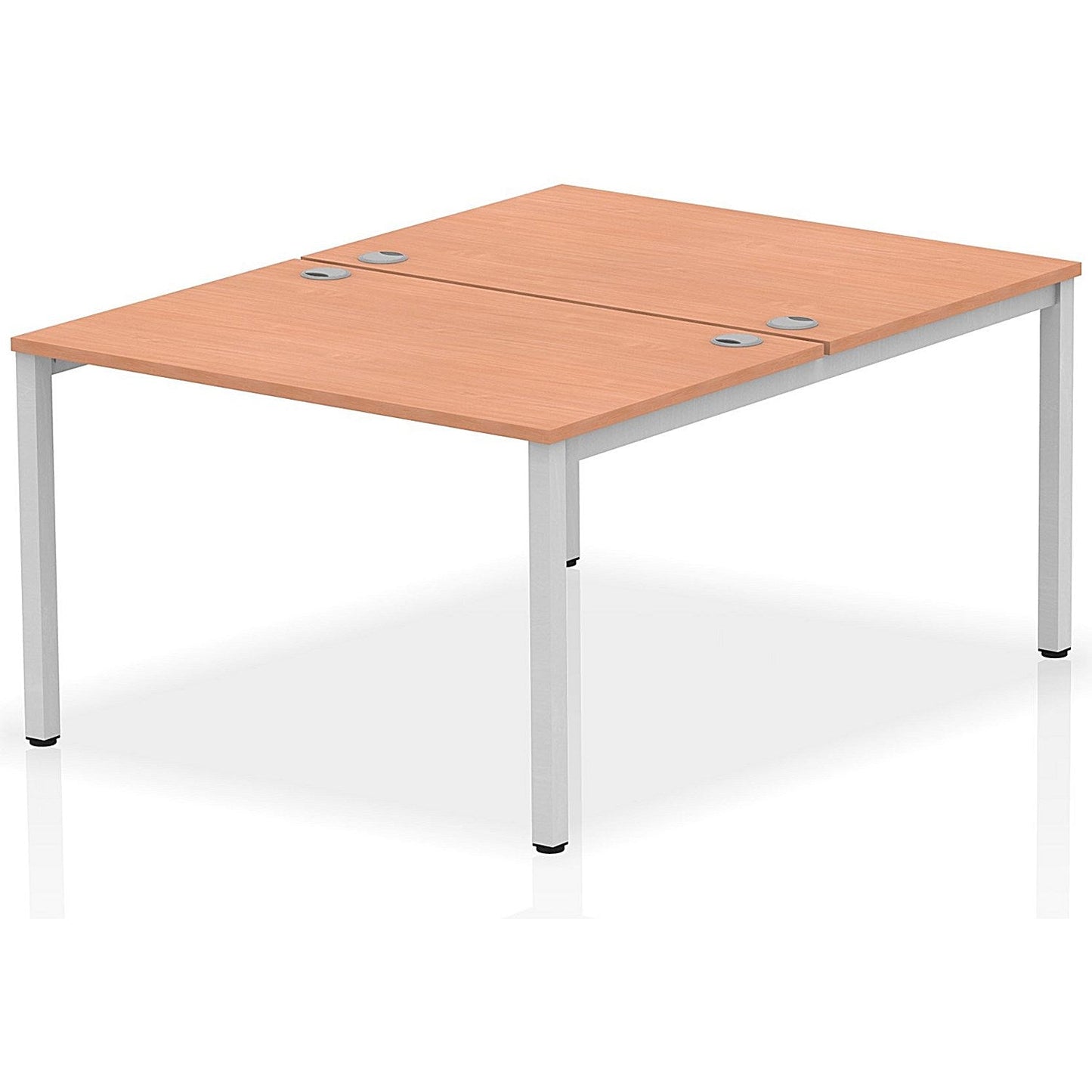 Impulse Bench B2B 2 Person 1200 Silver Frame Office Bench Desk Beech Easy2Order : IB00100