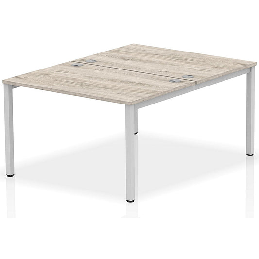 Impulse Bench B2B 2 Person 1200 Silver Frame Office Bench Desk Grey Oak Easy2Order : IB00101