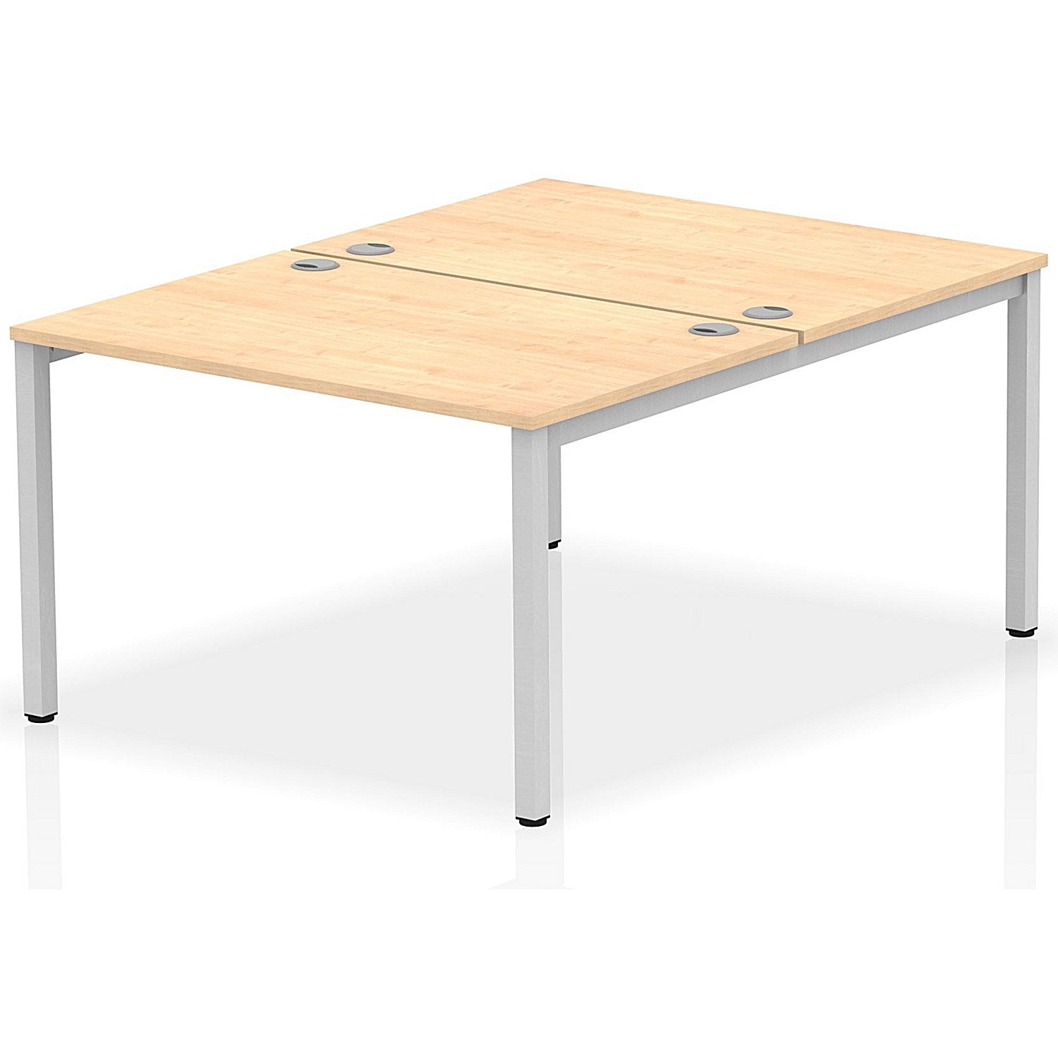 Impulse Bench B2B 2 Person 1200 Silver Frame Office Bench Desk Maple Easy2Order : IB00102