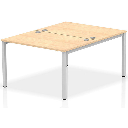 Impulse Bench B2B 2 Person 1200 Silver Frame Office Bench Desk Maple Easy2Order : IB00102