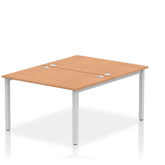 Impulse Bench B2B 2 Person 1200 Silver Frame Office Bench Desk Oak Easy2Order : IB00103