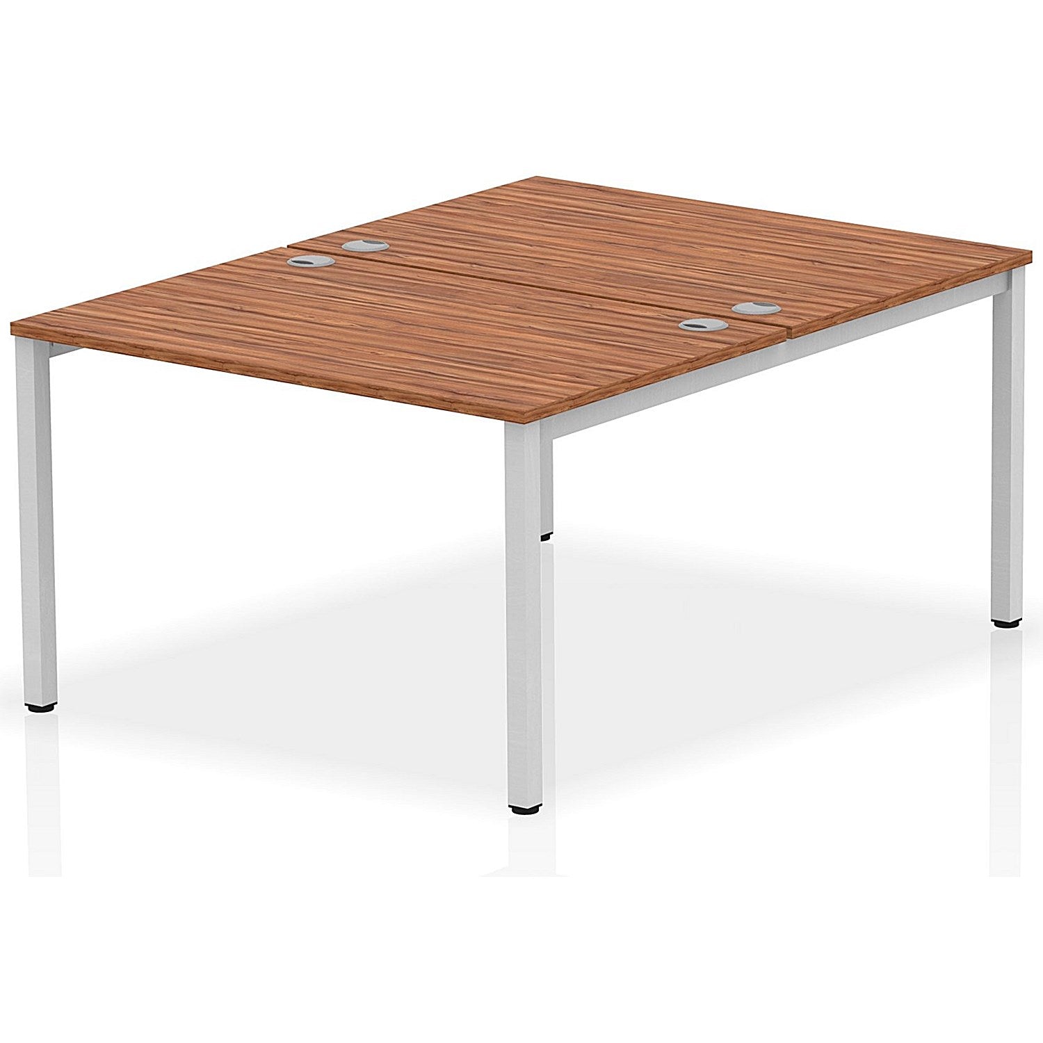 Impulse Bench B2B 2 Person 1200 Silver Frame Office Bench Desk Walnut Easy2Order : IB00104