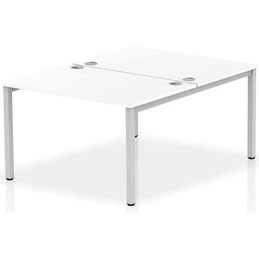 Impulse Bench B2B 2 Person 1200 Silver Frame Office Bench Desk White Easy2Order : IB00105