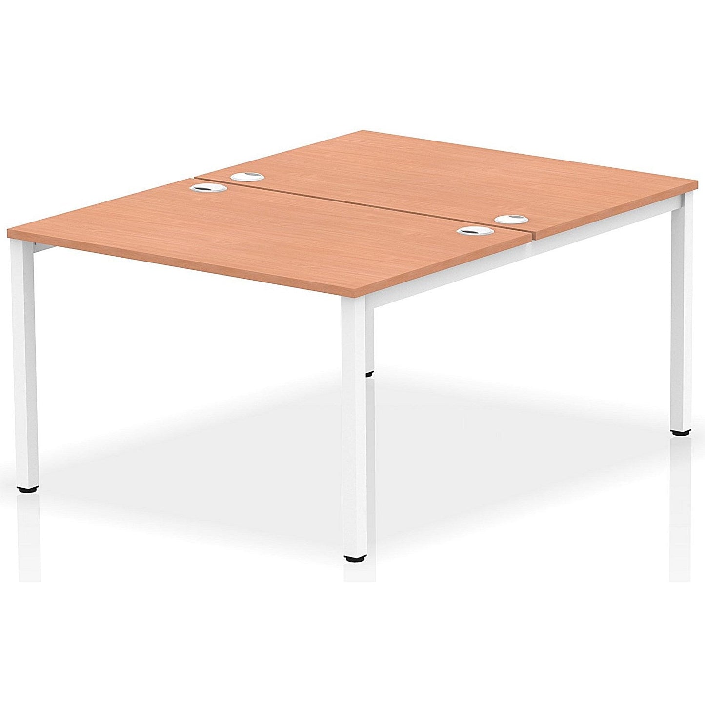 Impulse Bench B2B 2 Person 1200 White Frame Office Bench Desk Beech Easy2Order : IB00106