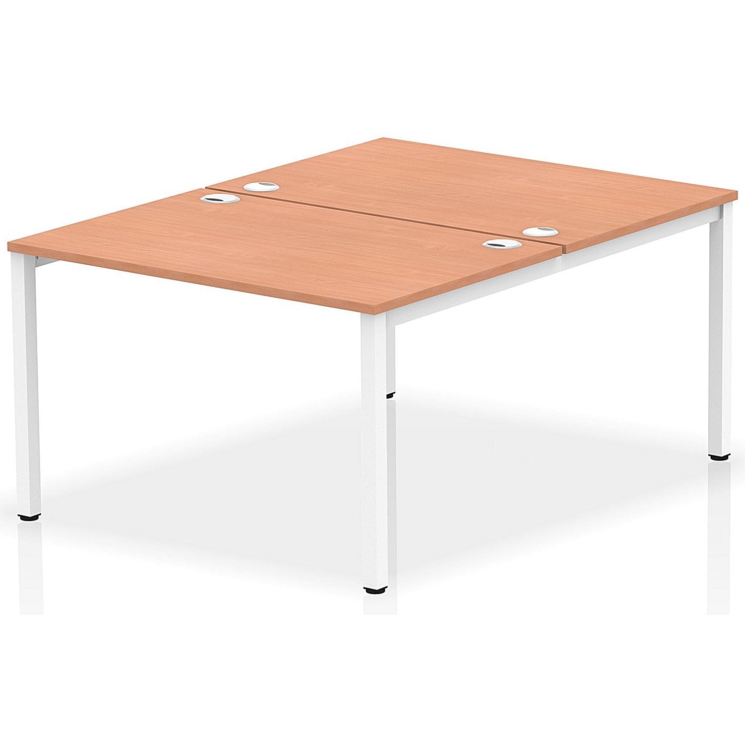 Impulse Bench B2B 2 Person 1200 White Frame Office Bench Desk Beech Easy2Order : IB00106