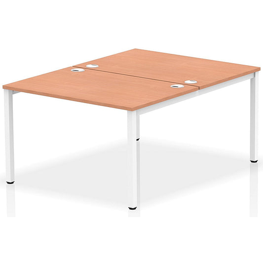 Impulse Bench B2B 2 Person 1200 White Frame Office Bench Desk Beech Easy2Order : IB00106
