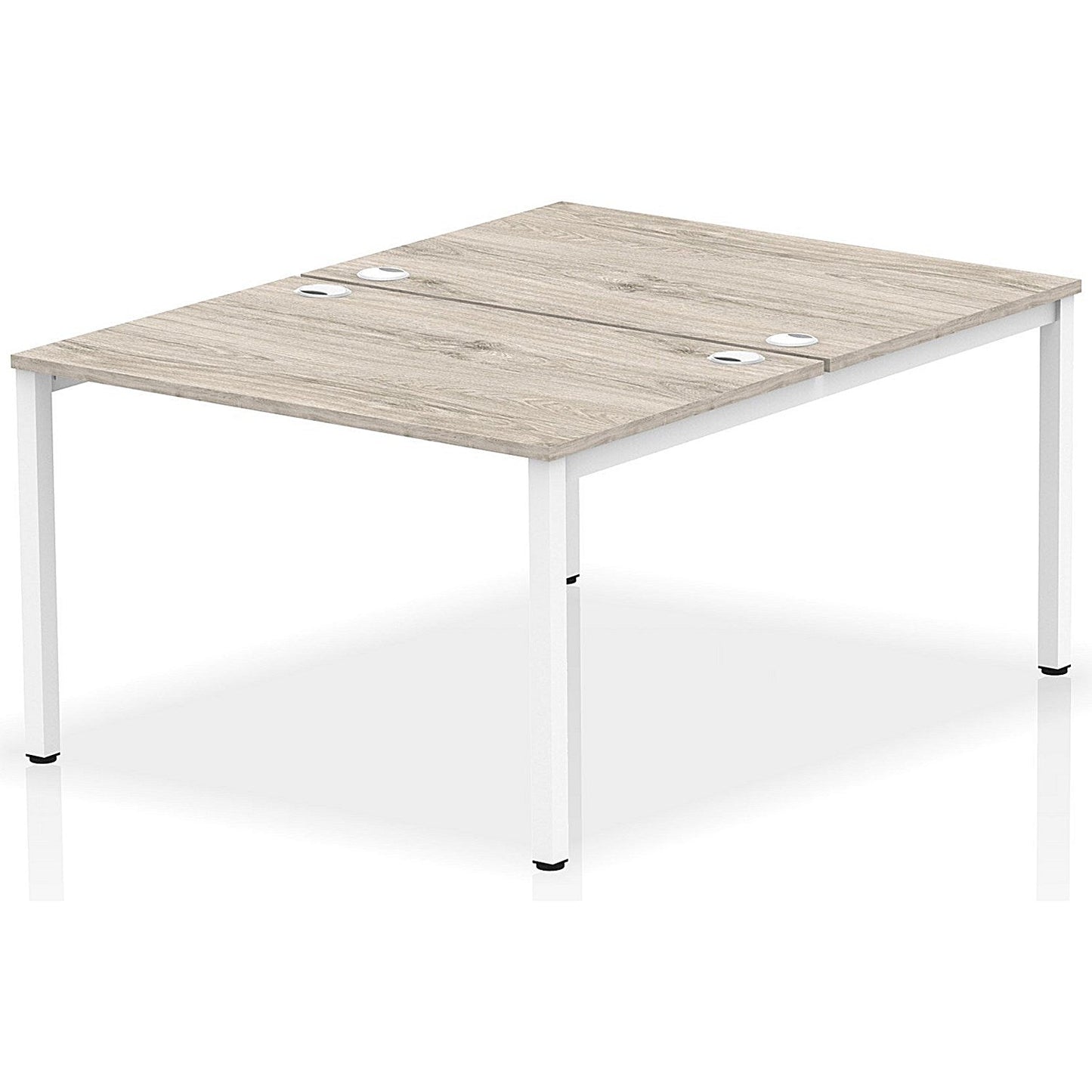 Impulse Bench B2B 2 Person 1200 White Frame Office Bench Desk Grey Oak Easy2Order : IB00107
