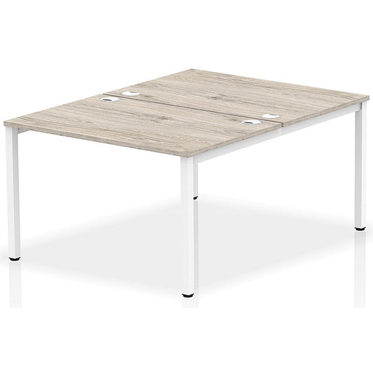Impulse Bench B2B 2 Person 1200 White Frame Office Bench Desk Grey Oak Easy2Order : IB00107