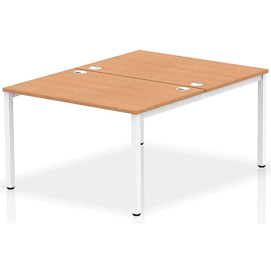 Impulse Bench B2B 2 Person 1200 White Frame Office Bench Desk Oak Easy2Order : IB00109