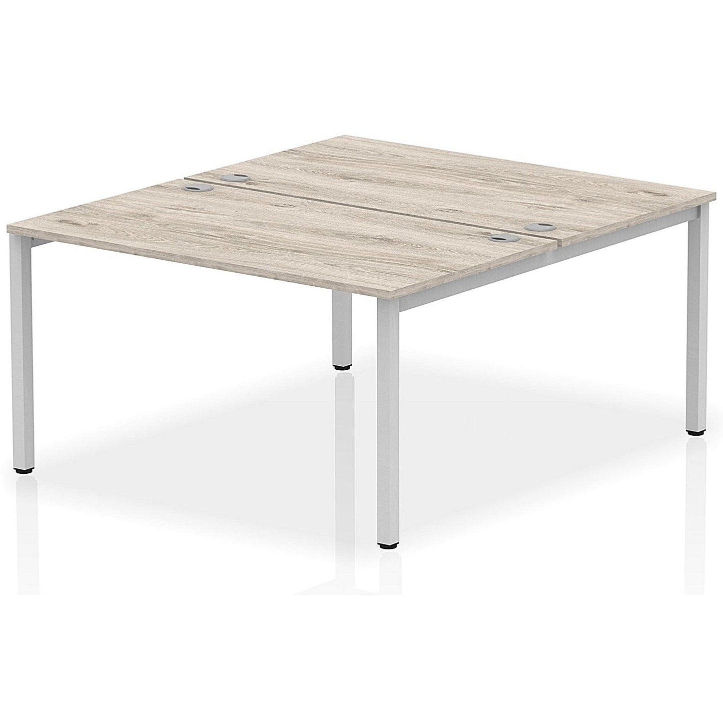 Impulse Bench B2B 2 Person 1400 Silver Frame Office Bench Desk Grey Oak Easy2Order : IB00113
