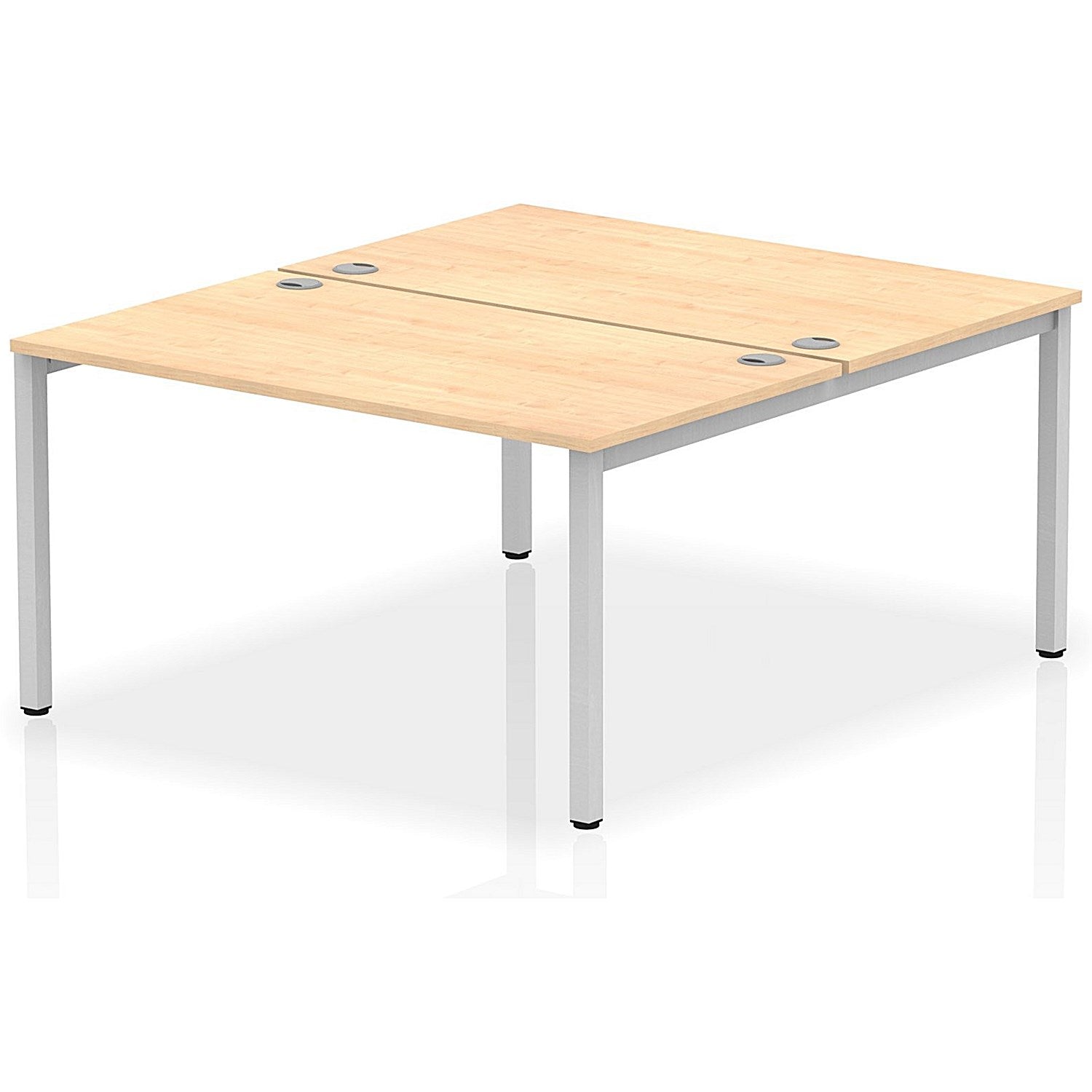 Impulse Bench B2B 2 Person 1400 Silver Frame Office Bench Desk Maple Easy2Order : IB00114