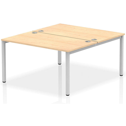 Impulse Bench B2B 2 Person 1400 Silver Frame Office Bench Desk Maple Easy2Order : IB00114