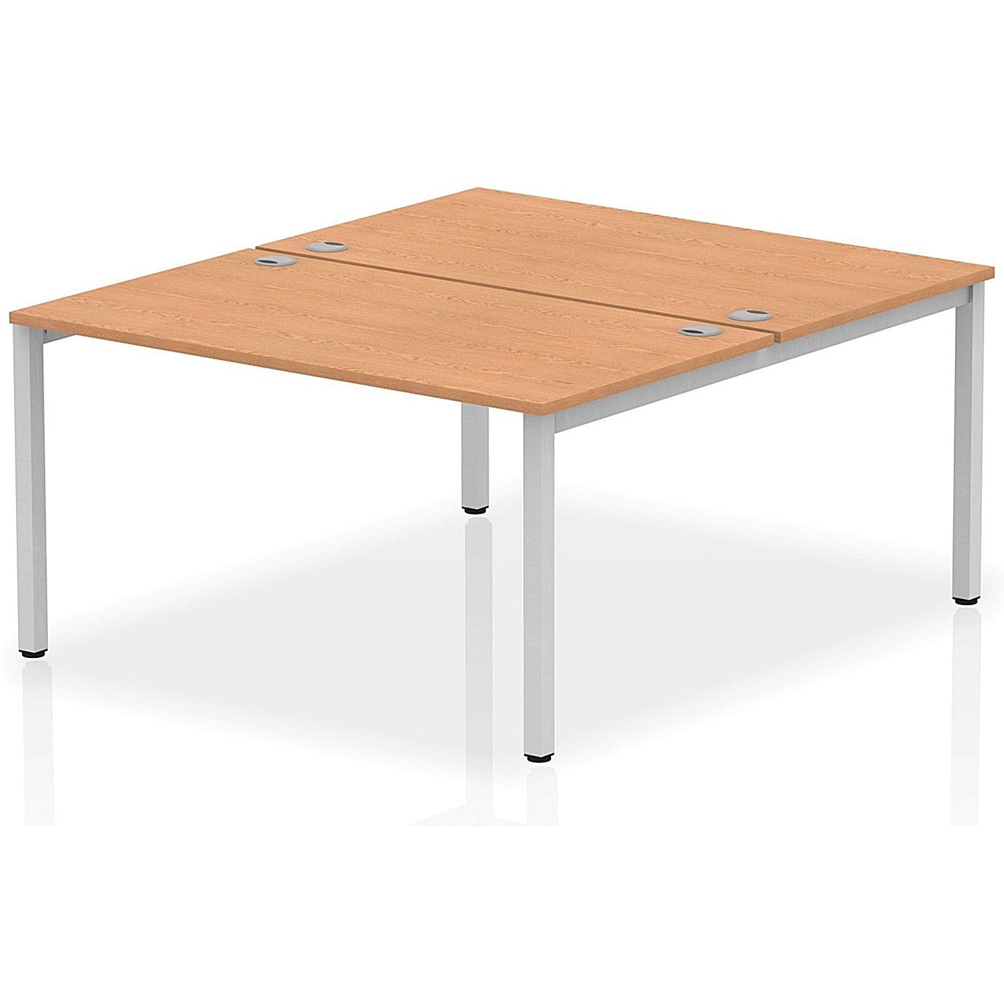 Impulse Bench B2B 2 Person 1400 Silver Frame Office Bench Desk Oak Easy2Order : IB00115