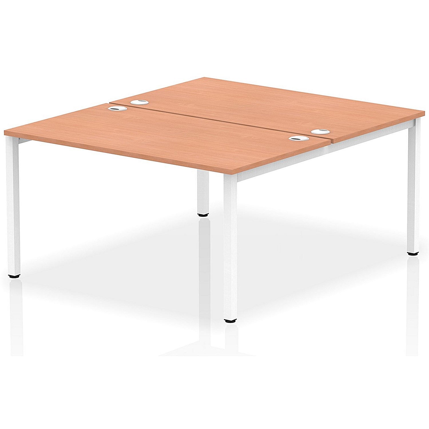Impulse Bench B2B 2 Person 1400 White Frame Office Bench Desk Beech Easy2Order : IB00118