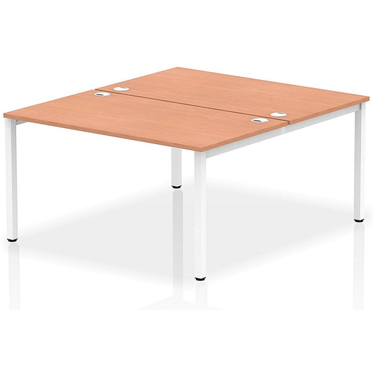 Impulse Bench B2B 2 Person 1400 White Frame Office Bench Desk Beech Easy2Order : IB00118